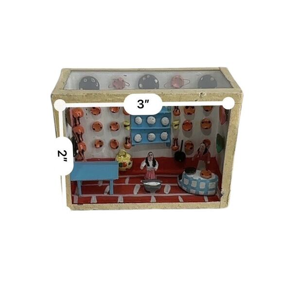 Micro Miniature Dollhouse Box Room Diorama Pottery Store Studio 1:144 Mexico - Picture 2 of 8
